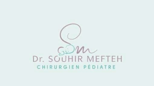 Carte de visite de la Docteure Souhir Mefteh, spécialiste en chirurgie pédiatrique
